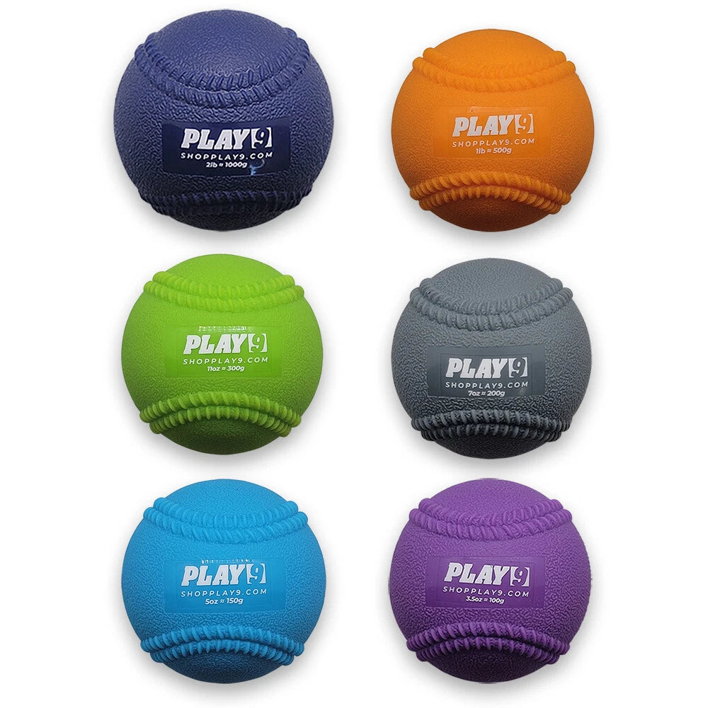 Plyo Balls for Baseball & Softball | Weighted Balls for Baseball | Play 9 Sports