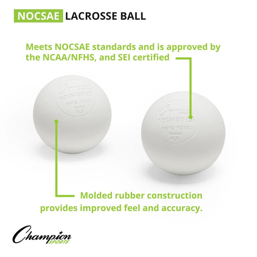 Champion Sports Lacrosse Balls and Bucket – 36 Official Game Balls, NCAA/NFHS